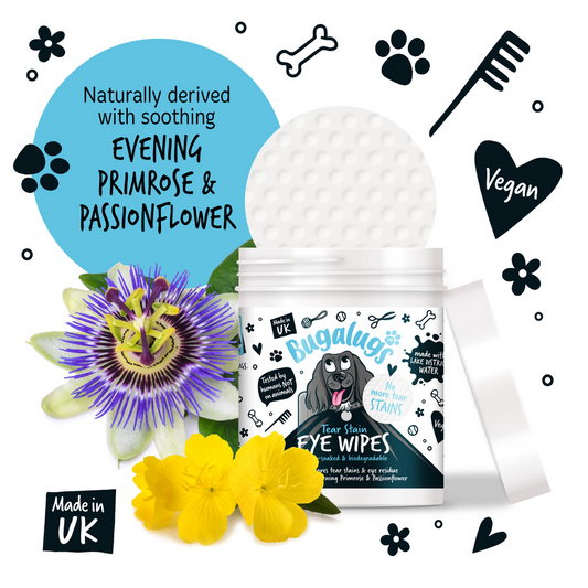 Bugalugs Tear Stain Eye Wipes for Dogs (100 Wipes)