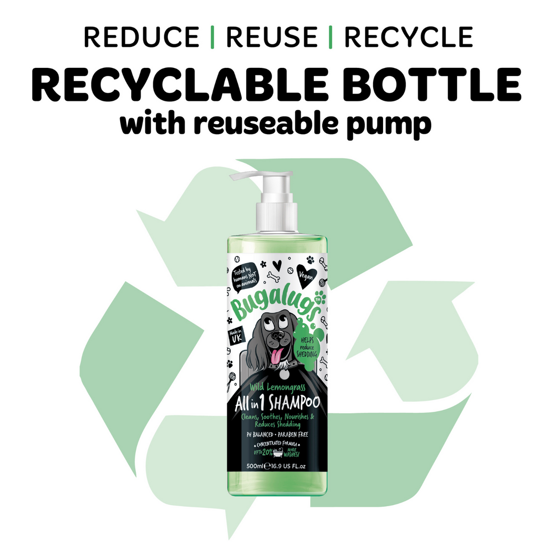 Bugalugs Wild Lemongrass All in 1 Dog Shampoo with Shed Control 250ml