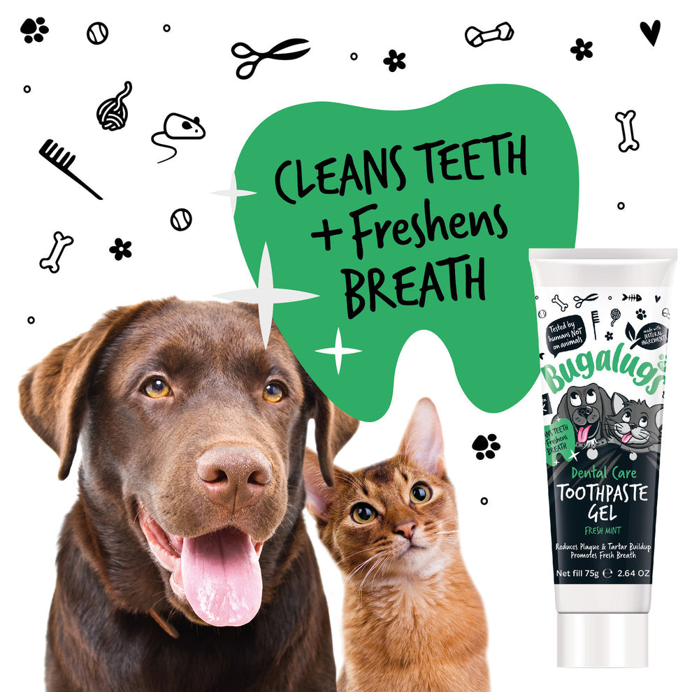 Bugalugs Dental Care Toothpaste Gel with Fresh Mint for Dogs & Cats 75g