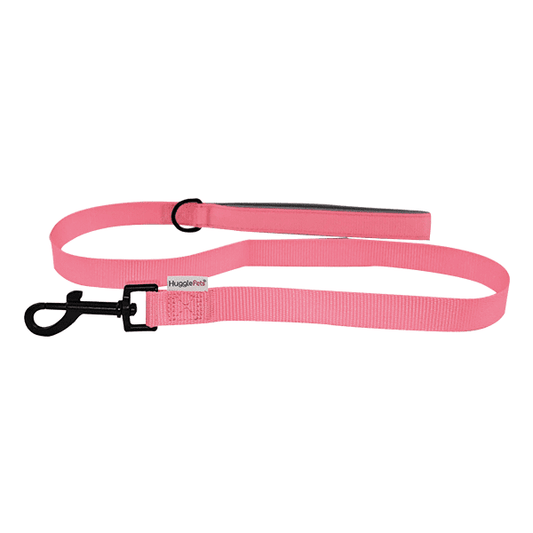 HugglePets Padded Nylon Dog Lead pink