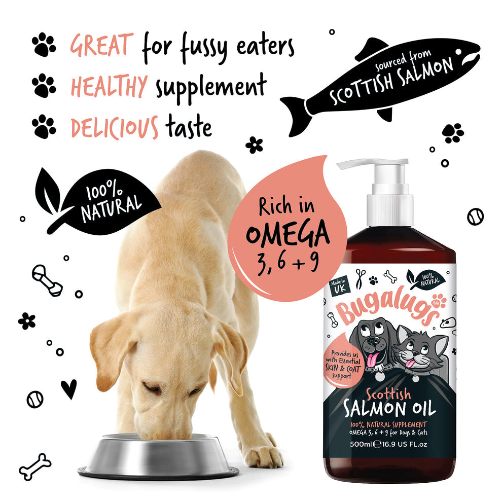 Bugalugs Scottish Salmon Oil for Dogs & Cats 500ml