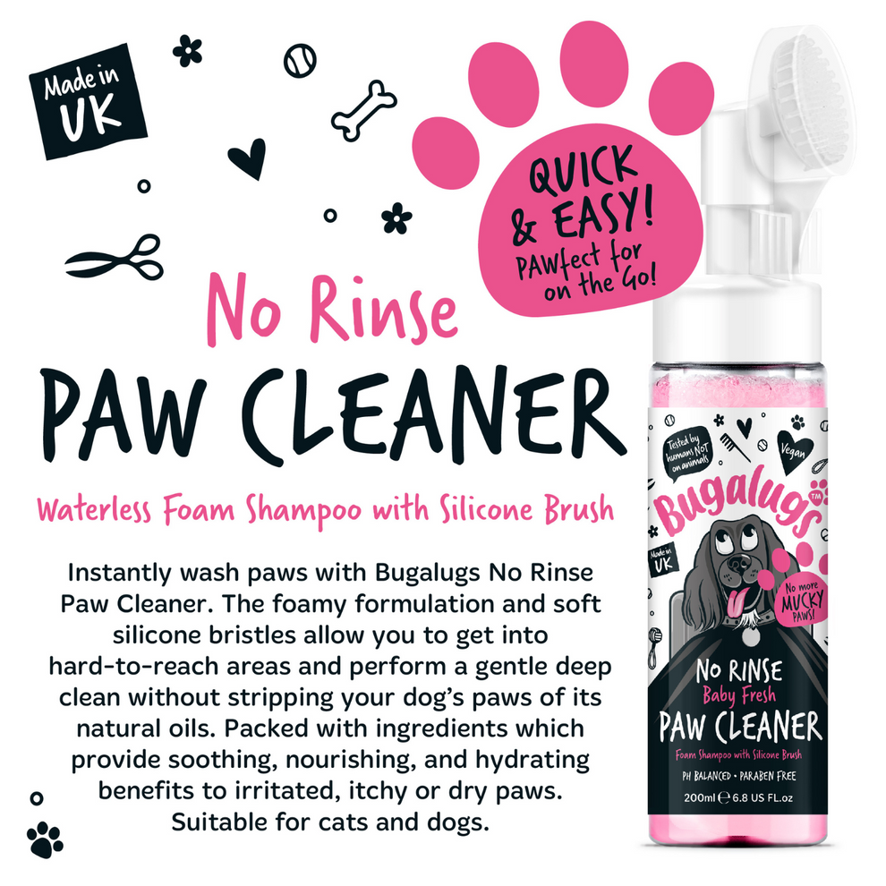 Bugalugs Baby Fresh No-Rinse Paw Cleaner for Dogs & Cats 200ml