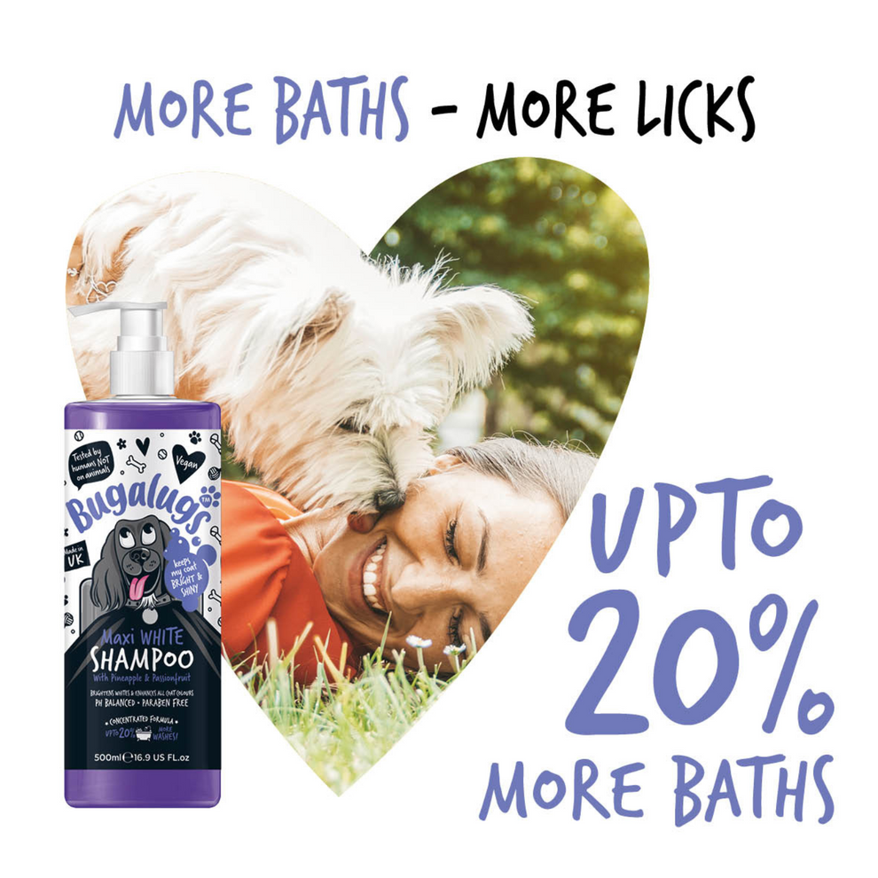 Bugalugs Maxi White Whitening Dog Shampoo with Pineapple & Passionfruit 250ml