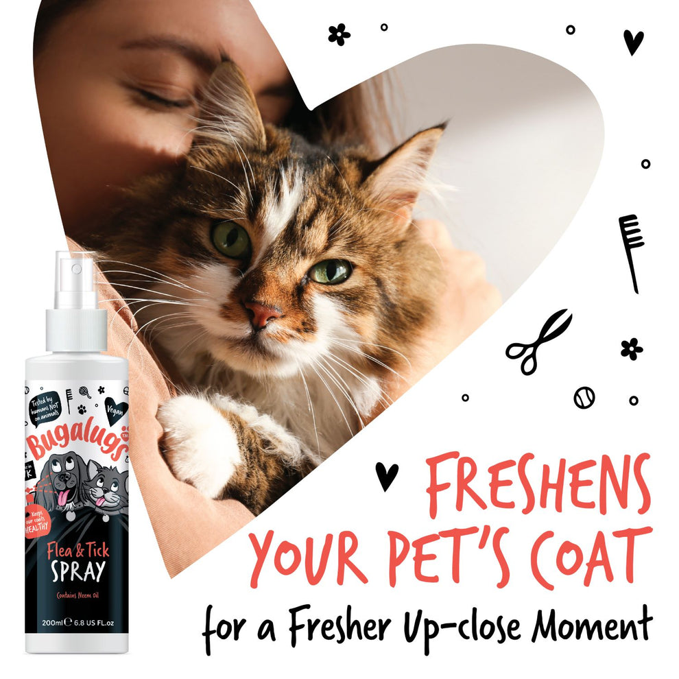 Bugalugs Flea & Tick Spray with Neem Oil for Dogs & Cats 200ml