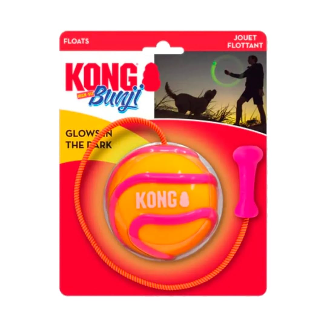 KONG Bunji High-vis Ball  Large orange/pink