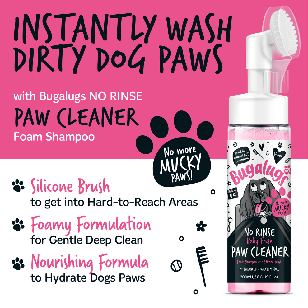 Bugalugs Baby Fresh No-Rinse Paw Cleaner for Dogs & Cats 200ml