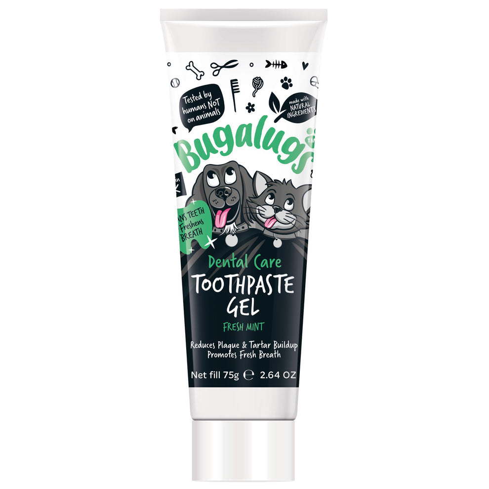 Bugalugs Dental Care Toothpaste Gel with Fresh Mint for Dogs & Cats 75g