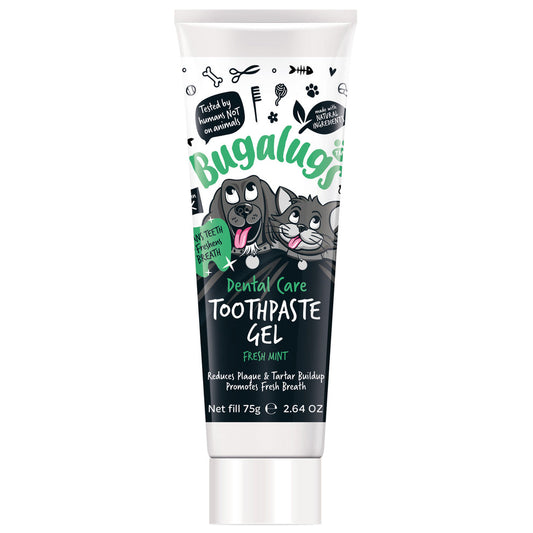 Bugalugs Dental Care Toothpaste Gel with Fresh Mint for Dogs & Cats 75g