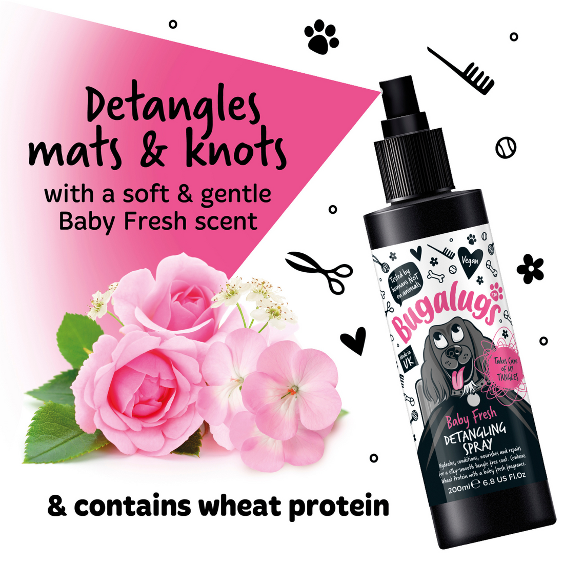 Bugalugs Baby Fresh Detangling Spray for Dogs 200ml