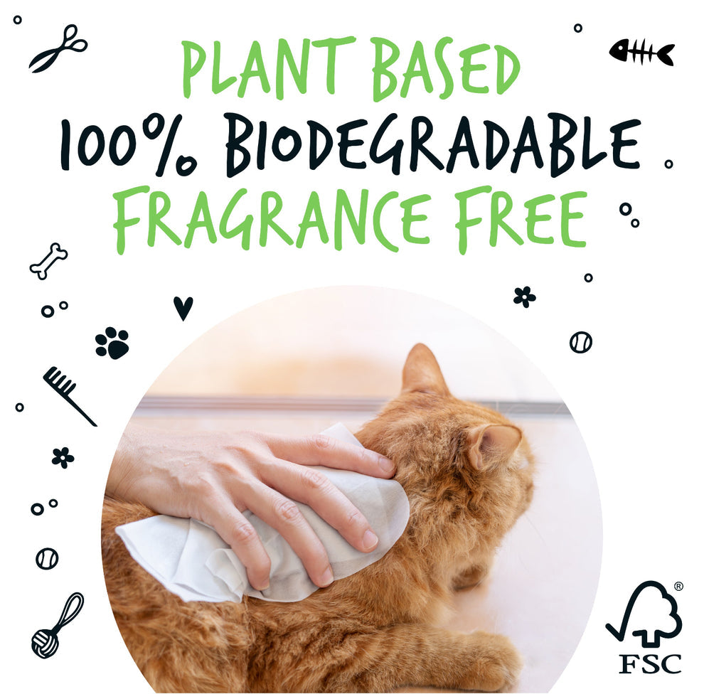 Bugalugs Fragrance Free Pet Wipes for Full Body, Bum & Paws (110 Wipes)