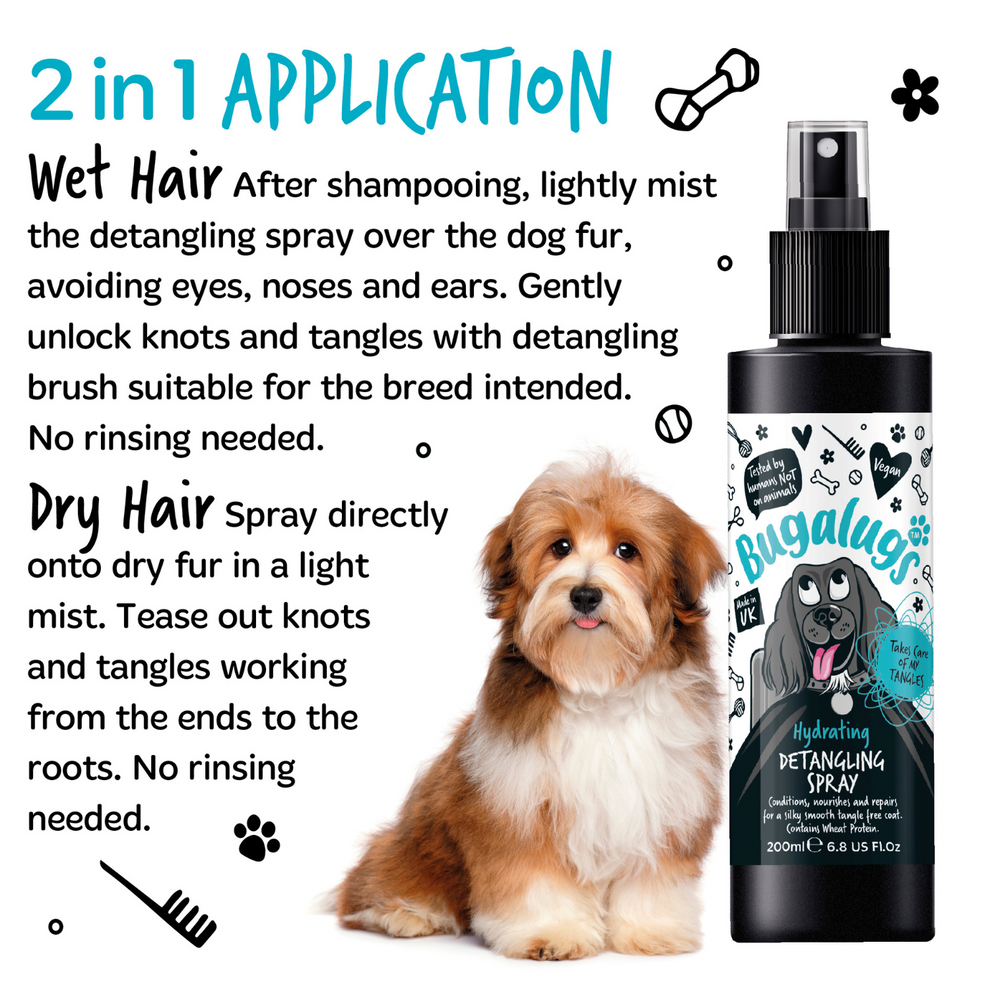 Bugalugs Fragrance Free Hydrating Detangling Spray for Dogs 200ml