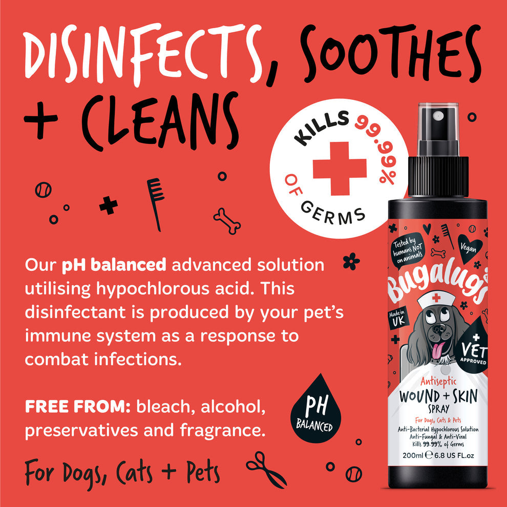 Bugalugs Antiseptic Wound & Skin Spray for Dogs, Cats & Pets 200ml