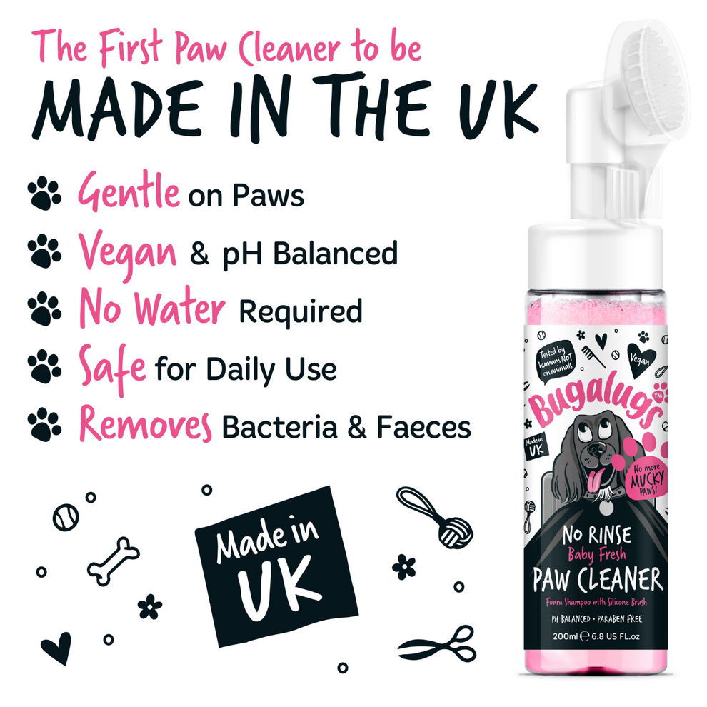 Bugalugs Baby Fresh No-Rinse Paw Cleaner for Dogs & Cats 200ml