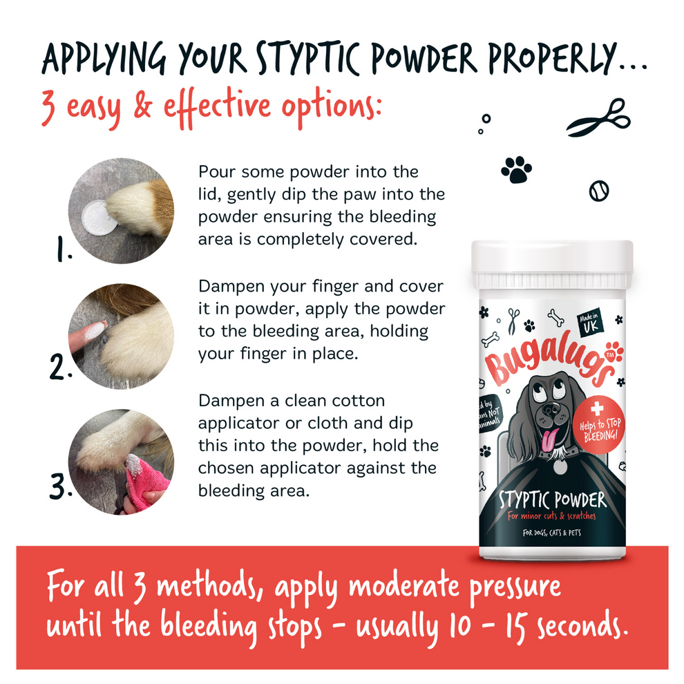 Bugalugs Styptic Powder for Minor Pet Cuts & Scratches 50g