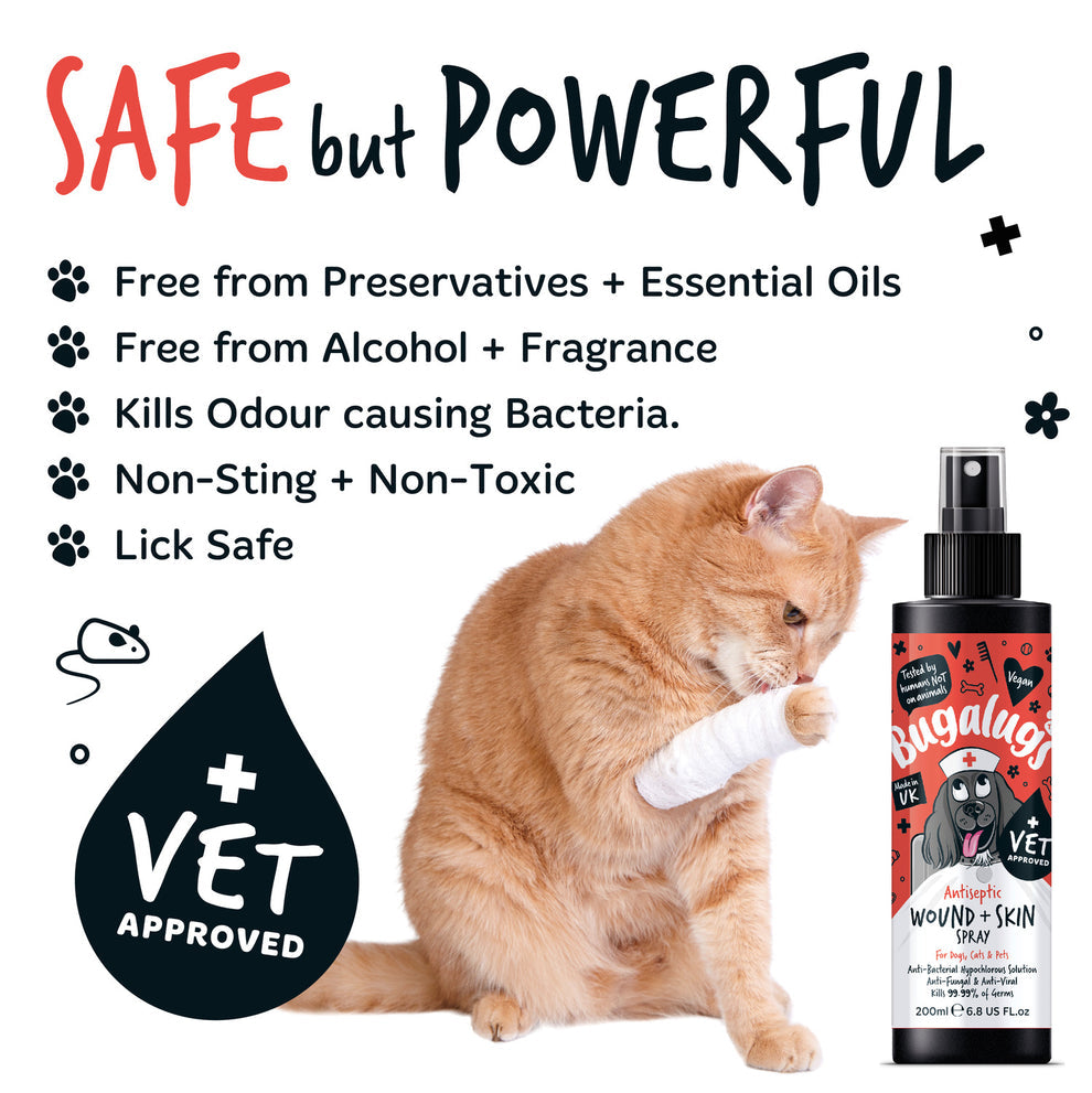 Bugalugs Antiseptic Wound & Skin Spray for Dogs, Cats & Pets 200ml