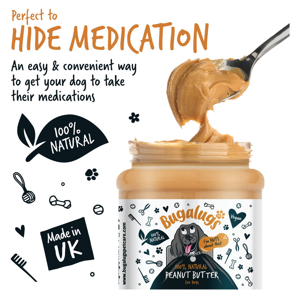 Bugalugs 100% Natural Peanut Butter for Dogs 340g