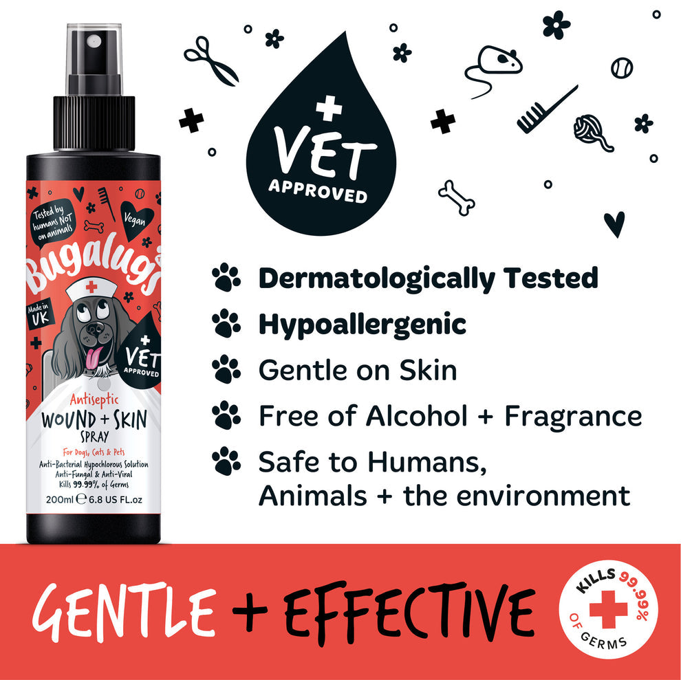 Bugalugs Antiseptic Wound & Skin Spray for Dogs, Cats & Pets 200ml