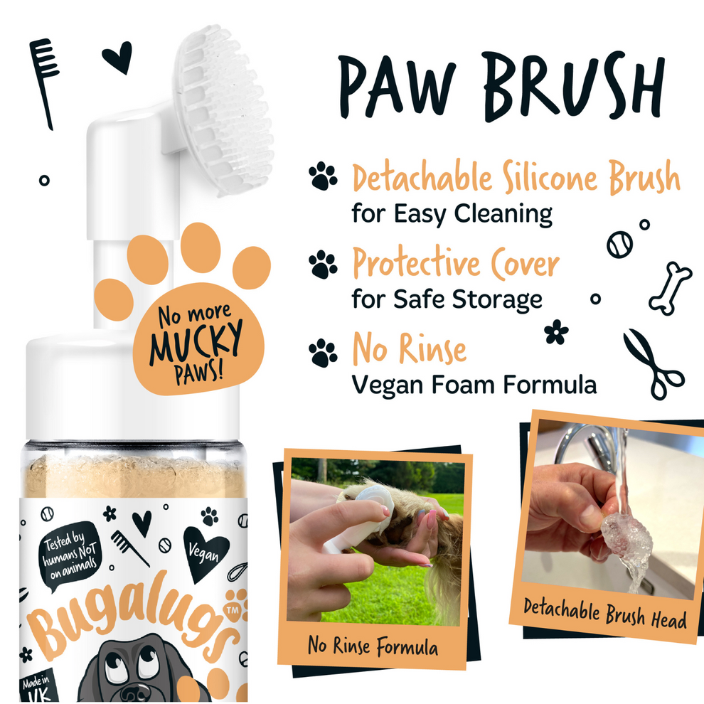 Bugalugs Oatmeal No-Rinse Paw Cleaner for Dogs & Cats 200ml