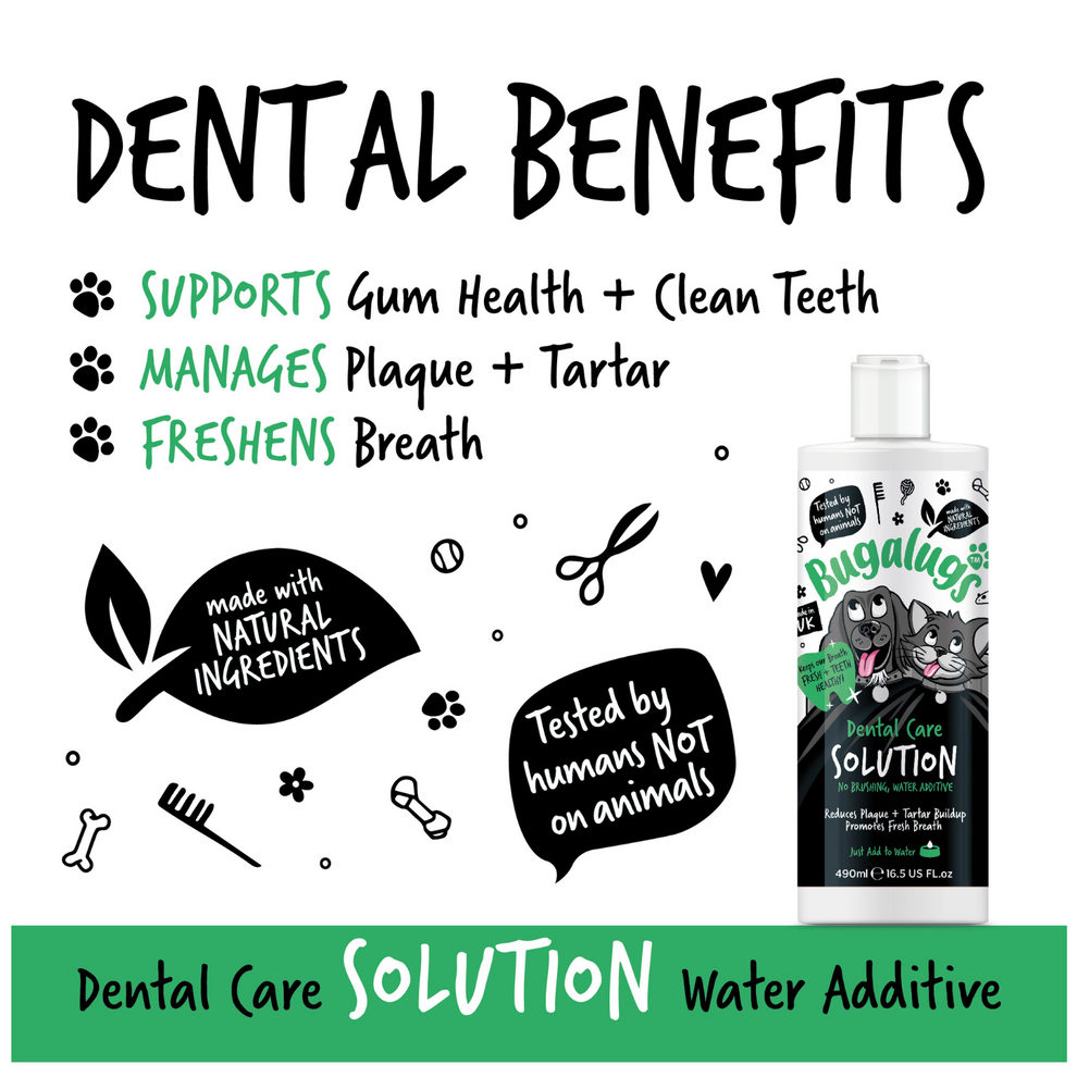 Bugalugs Dental Care Solution Water Additive for Dogs & Cats 250ml