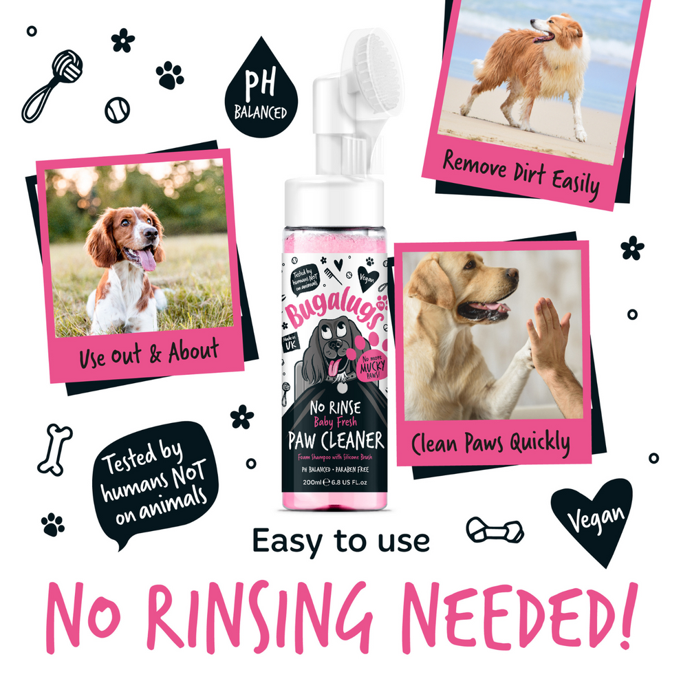 Bugalugs Baby Fresh No-Rinse Paw Cleaner for Dogs & Cats 200ml