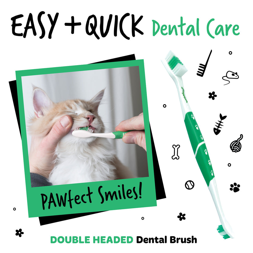 Bugalugs Pack of 2 Double Ended Dental Care Toothbrushes for Dogs & Cats