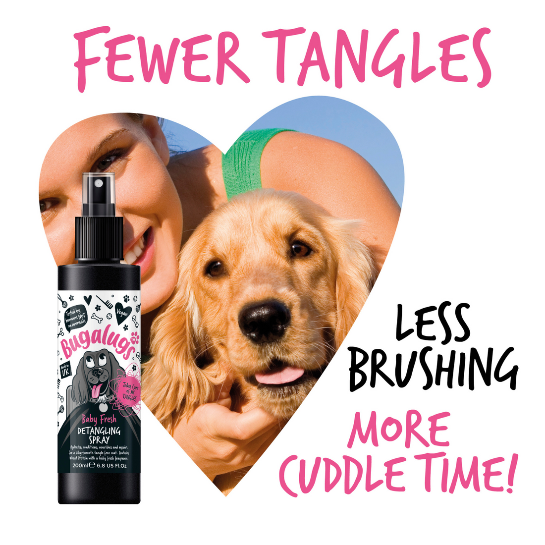 Bugalugs Baby Fresh Detangling Spray for Dogs 200ml