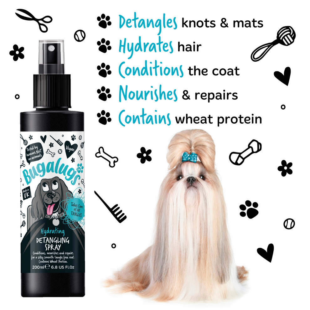 Bugalugs Fragrance Free Hydrating Detangling Spray for Dogs 200ml