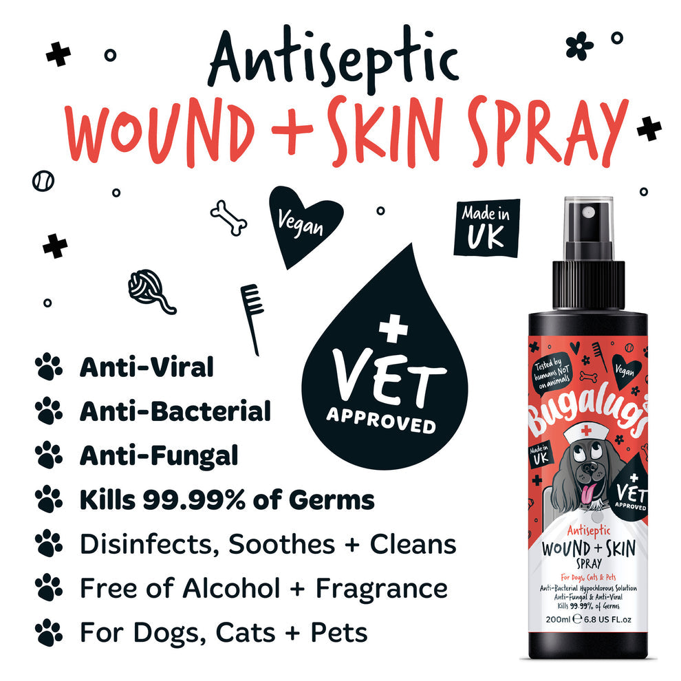 Bugalugs Antiseptic Wound & Skin Spray for Dogs, Cats & Pets 200ml