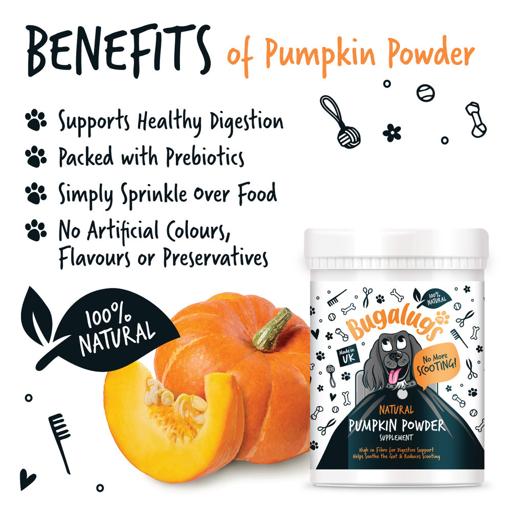 Bugalugs Pumpkin Powder Supplement for Dogs (200g)
