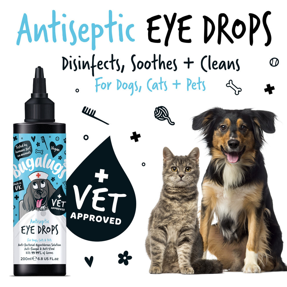 Bugalugs Antiseptic Eye Drops for Dogs, Cats & Pets 200ml