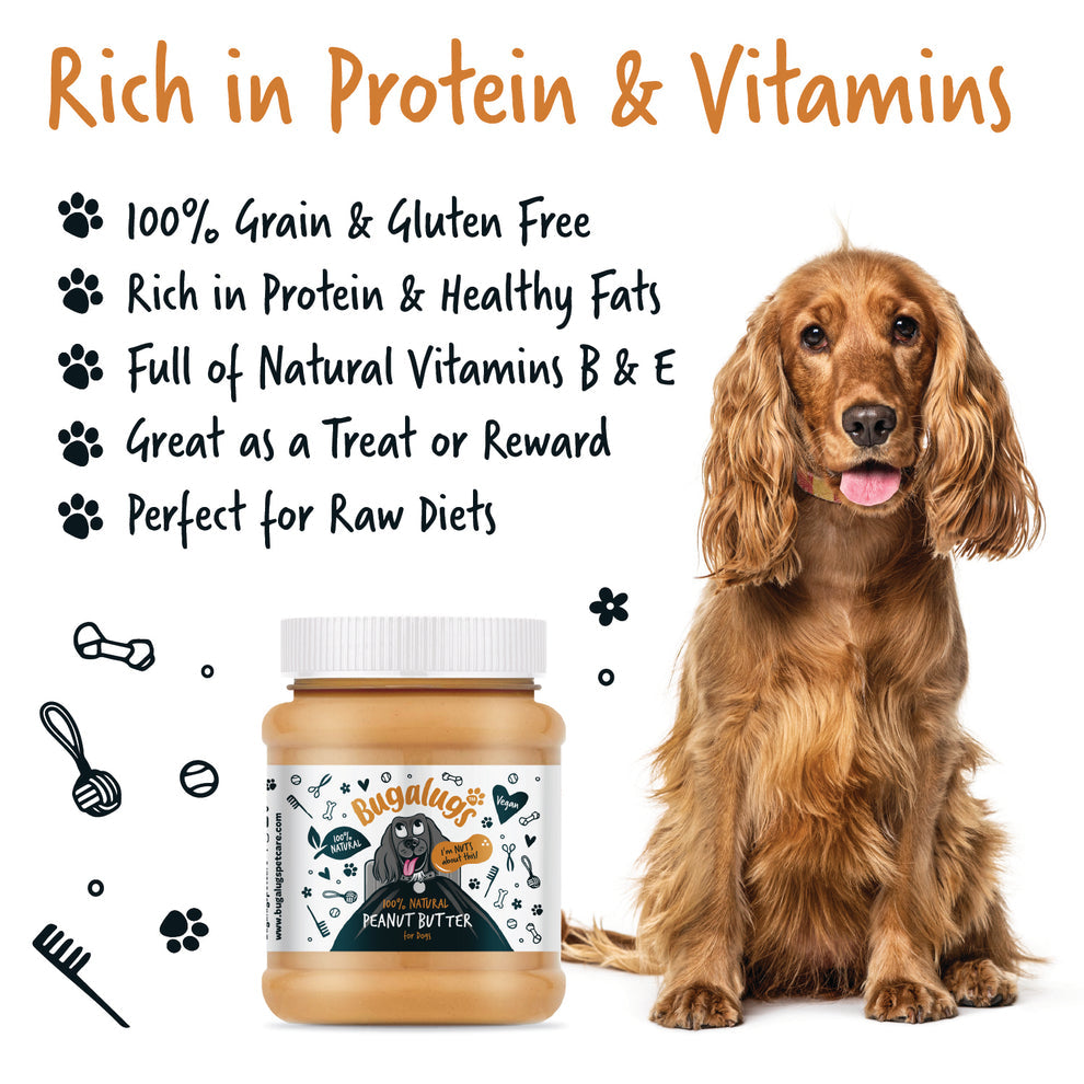 Bugalugs 100% Natural Peanut Butter for Dogs 340g