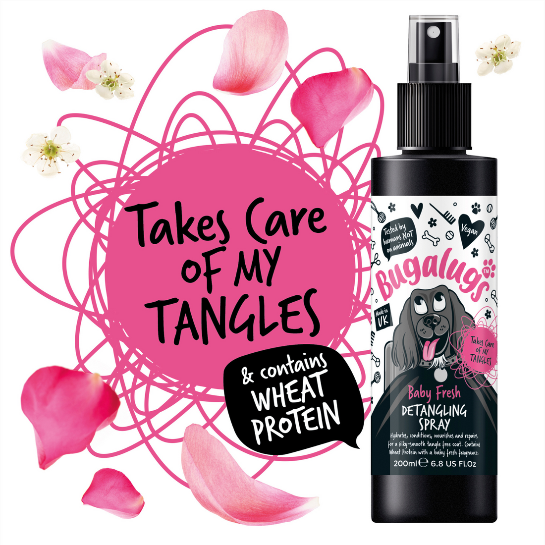 Bugalugs Baby Fresh Detangling Spray for Dogs 200ml