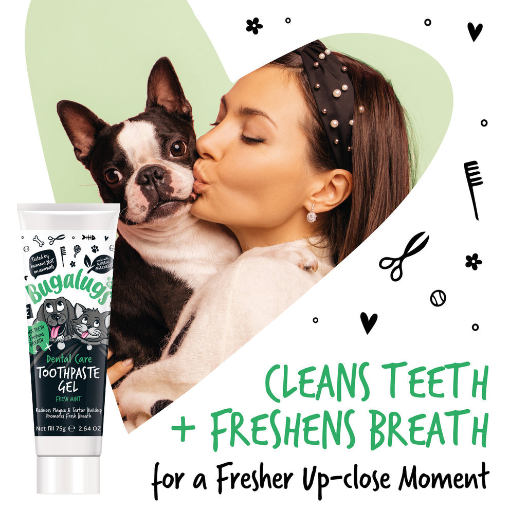 Bugalugs Dental Care Toothpaste Gel with Fresh Mint for Dogs & Cats 75g