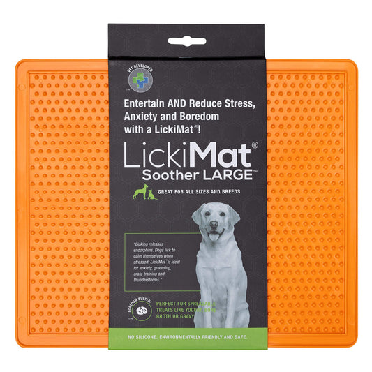 LickiMat Soother X-Large (Orange, 30cm) slow feeder
